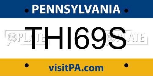 THI69S Pennsylvania License Plate