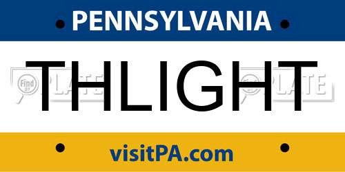 THLIGHT Pennsylvania License Plate