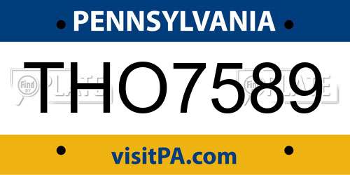 THO7589 Pennsylvania License Plate