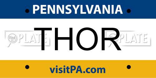 THOR Pennsylvania License Plate