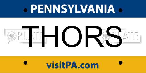 THORS Pennsylvania License Plate