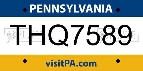 THQ7589 Pennsylvania License Plate