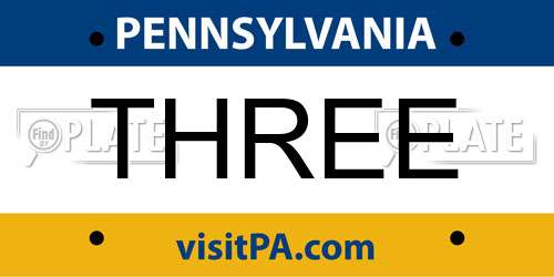THREE Pennsylvania License Plate
