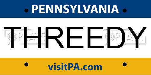 THREEDY Pennsylvania License Plate