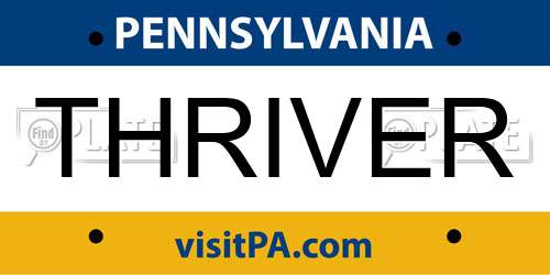 THRIVER Pennsylvania License Plate