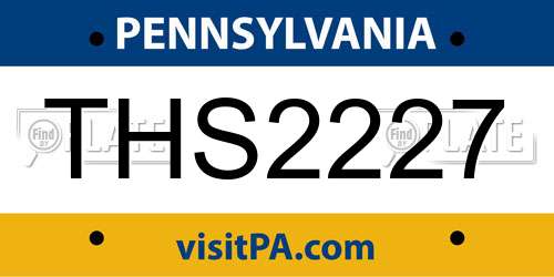 THS2227 Pennsylvania License Plate
