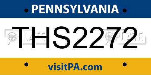 THS2272 Pennsylvania License Plate
