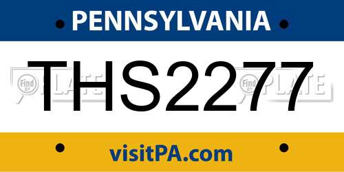 THS2277 Pennsylvania License Plate