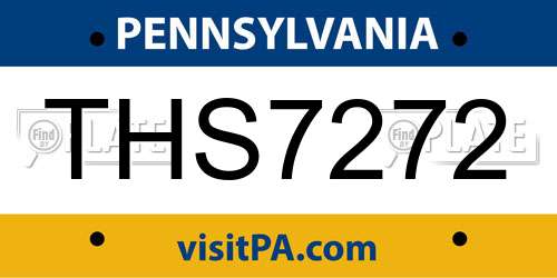 THS7272 Pennsylvania License Plate
