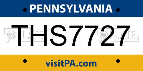 THS7727 Pennsylvania License Plate