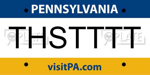 THSTTTT Pennsylvania License Plate