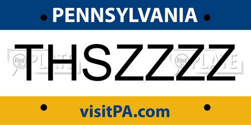 THSZZZZ Pennsylvania License Plate