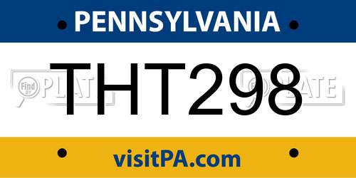 THT298 Pennsylvania License Plate