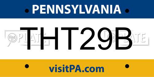 THT29B Pennsylvania License Plate
