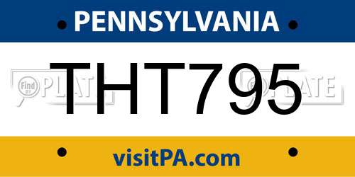 THT795 Pennsylvania License Plate