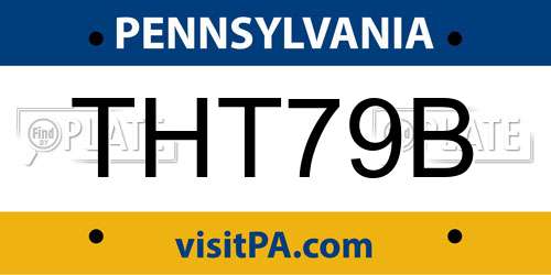THT79B Pennsylvania License Plate