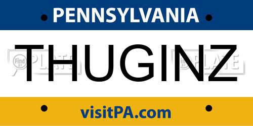 THUGINZ Pennsylvania License Plate