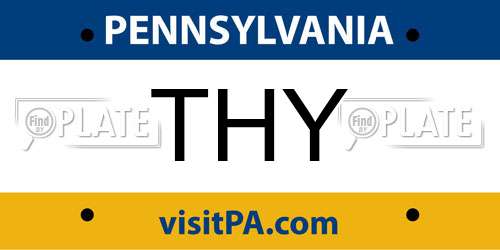 THY Pennsylvania License Plate