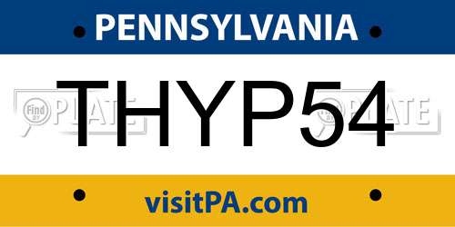 THYP54 Pennsylvania License Plate