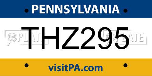 THZ295 Pennsylvania License Plate