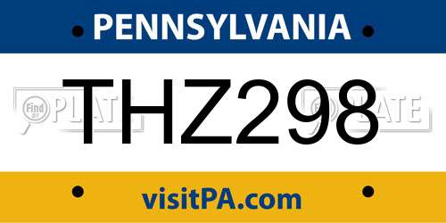 THZ298 Pennsylvania License Plate