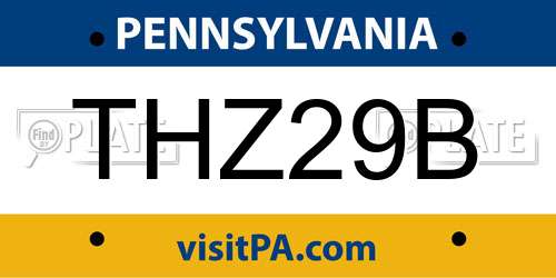 THZ29B Pennsylvania License Plate