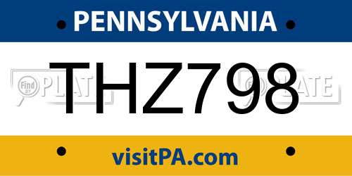 THZ798 Pennsylvania License Plate