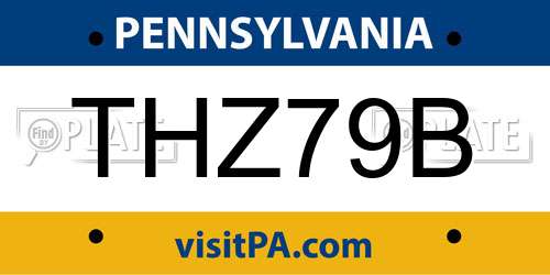 THZ79B Pennsylvania License Plate
