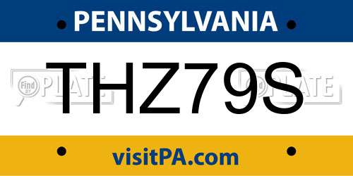 THZ79S Pennsylvania License Plate