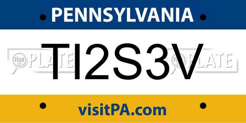 TI2S3V Pennsylvania License Plate