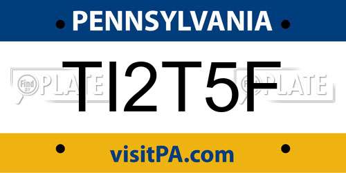 TI2T5F Pennsylvania License Plate