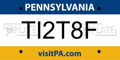 TI2T8F Pennsylvania License Plate