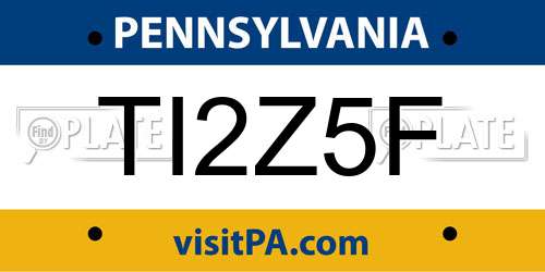 TI2Z5F Pennsylvania License Plate