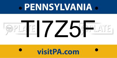 TI7Z5F Pennsylvania License Plate