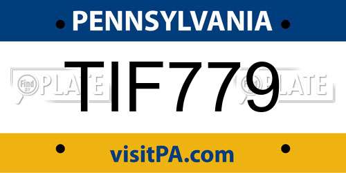 TIF779 Pennsylvania License Plate
