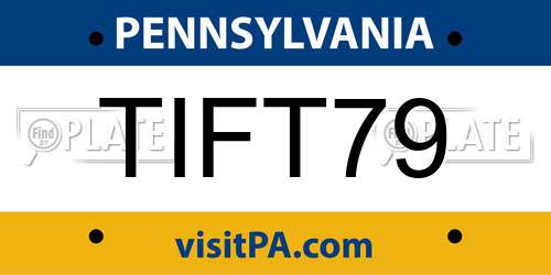 TIFT79 Pennsylvania License Plate