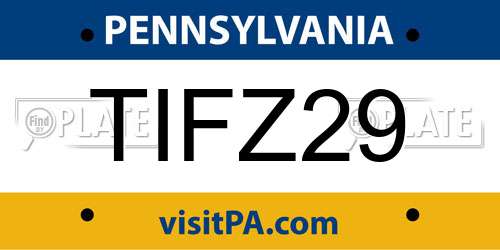 TIFZ29 Pennsylvania License Plate