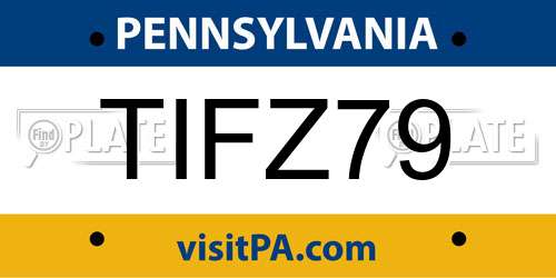 TIFZ79 Pennsylvania License Plate