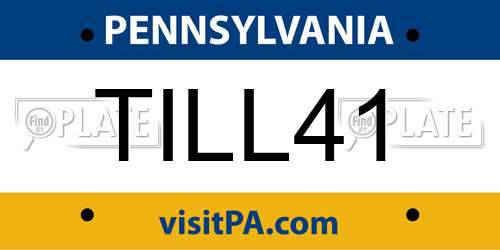 TILL41 Pennsylvania License Plate