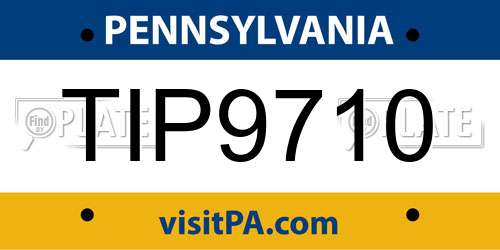 TIP9710 Pennsylvania License Plate