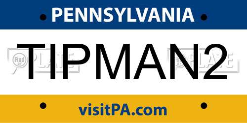 TIPMAN2 Pennsylvania License Plate