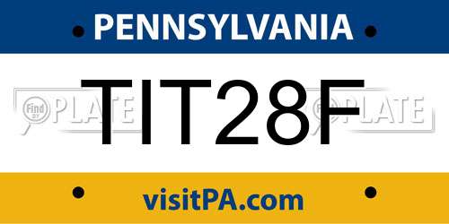 TIT28F Pennsylvania License Plate