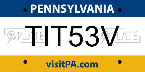 TIT53V Pennsylvania License Plate