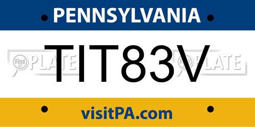 TIT83V Pennsylvania License Plate