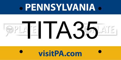 TITA35 Pennsylvania License Plate