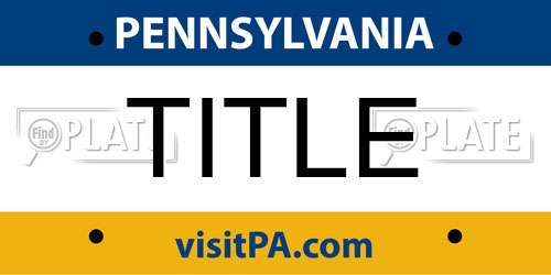 TITLE Pennsylvania License Plate