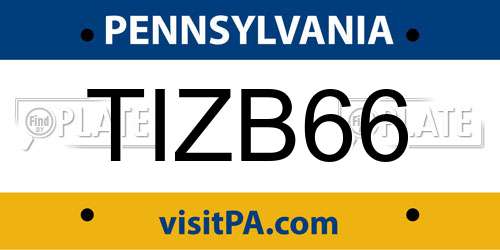 TIZB66 Pennsylvania License Plate