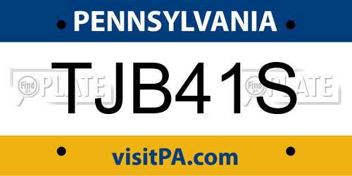 TJB41S Pennsylvania License Plate