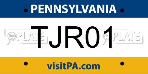 TJR01 Pennsylvania License Plate