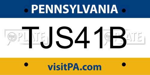 TJS41B Pennsylvania License Plate